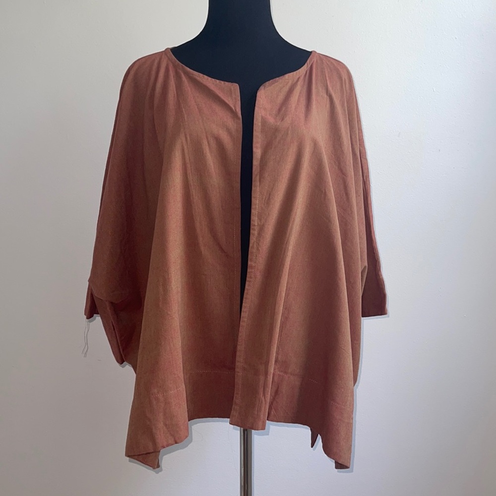 Handmade japanese style cotton open coat kimono